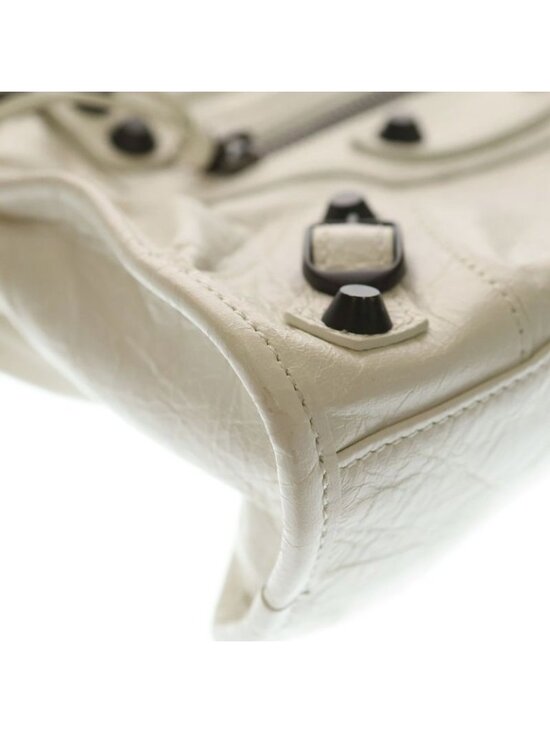 Balenciaga le City Nano Leather 2-Way Bag Blanc White - Picture 5 of 6